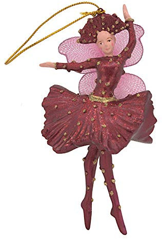 Weihnachten Ballerina Elfe Tänzerin Deko Baumschmuck Anhänger Ostern Christbaumschmuck weinrot 15 cm