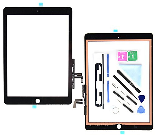 Numériseur pour iPad 9.7 (A1822, A1823) / iPad 5 iPad Air 1st écran tactile numériseur – Vitre avant de remplacement avec kit d'outils de réparation + adhésif