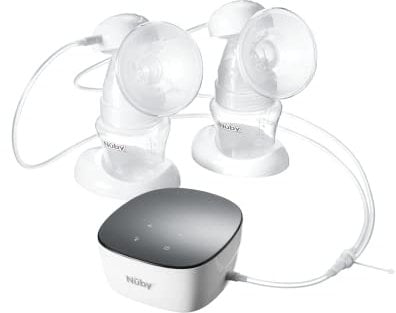 Nuby Ultimate Electric Breast Pump – Double or Single Breastfeeding Pump| Compact & Portable | Digital Touchscreen | Quiet & Discreet White