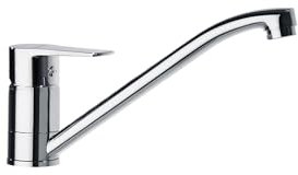 Ramon Soler - Grifo de Cocina Monomando, Ahorro de Agua, Caño Bajo Cromado, Sistema C2, Serie Titanium, Ideal para Fregadero, Diseño Moderno y Funcional