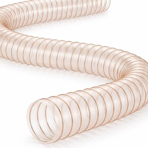 Absaugschlauch PU 0,6 mm PREMIUM | 140 mm Innendurchmesser | transparenter Spiralschlauch antistatisch & schwer entflammbar | Flexschlauch für Absauganlage, abriebfest | Meterware