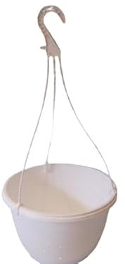 The Flowerpot Men 27CM PLASTIC HANGING POTS BASKETS PLANTERS X3 (x3, White)