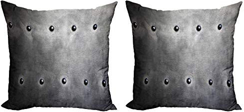 ABAKUHAUS industriell Dekokissen Kissenbezug 2er Pack, Schwarze Schmutz-Platte, Modern Accent Doppelseitiger Digitaldruck, 45x45, Schwarzgrau