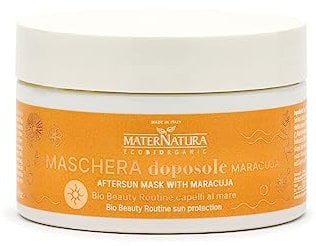 Maternatura, Nachsorge-Maske mit Maracuja, spendet Feuchtigkeit und Elastizität für die Haare nach der Sonnenexposition, Bio Beauty-Routine für Strandhaar, Bio-zertifiziert, Made in Italy - 200 ml