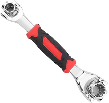 Utoolmart Outils en un - Clé à douille multifonction - Poignée en caoutchouc avec boulons cannelés - Réparation de la maison et de la voiture - Forme de dent de prune 8-19 - 1 pièce