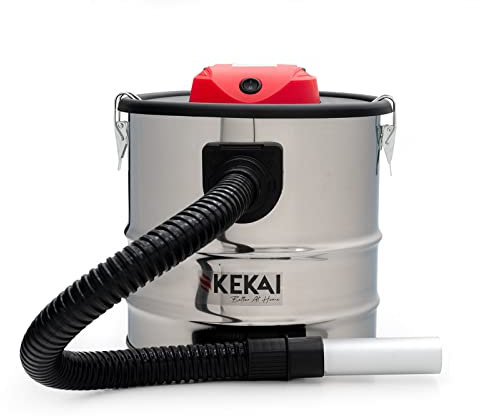 Kekai Aspirateur | Souffleur à Cendres Léger 18L Trajano 1200W Filtre HEPA Lavable en Acier Couleur Métal
