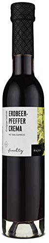 WAJOS Erdbeer-Pfeffer Crema mit Balsamico & Erdbeersaft, 250ml Essigzubereitung, 3% Essig-Säure
