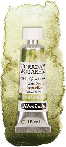 Schmincke – HORADAM® AQUARELL, Super Granulation, Wald Oliv, 15 ml, sehr stark granulierende Farbtöne, feinste, supergranulierende Aquarellfarben