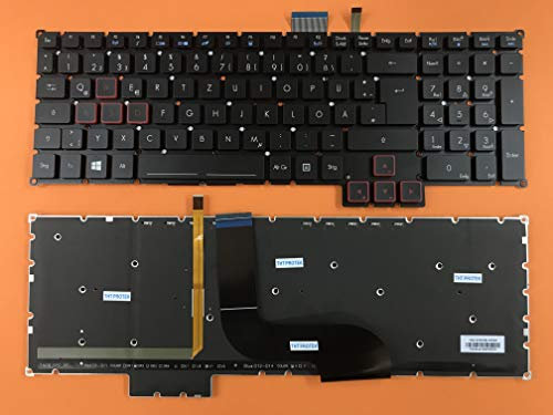 T-ProTek DE Tastatur Keyboard ohne Rahmen mit Beleuchtung für Acer Predator 15 G9-591G