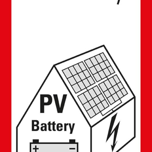 KSIGN Hinweisschild Photovoltaikanlage mit Batteriespeicher..., VDE-AR,Folie, 200x100mm, VDE