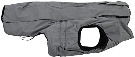 JEGGO Zipback, kälteabweisender Winter-Hundemantel, Wasser- und Winddicht, atmungsaktiv, optimale Passform, mit durchlaufendem Reißverschluss für leichtes An- und Ausziehen (Hellgrau, 52 cm)