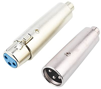 euroharry 1 paio di presa XLR e spina a presa Cavo-Cinch Adattatore XLR-Cinch Cavo per microfono audio, 3 pin,