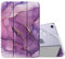 MoKo Case Fit New iPad Mini 6 2021 (6th Generation 8.3 inch), Soft TPU Translucent Frosted Back Cover Slim Smart Shell Stand Folio Case for iPad Mini, Auto Wake/Sleep, Marble Gold Purple