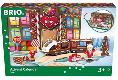 BRIO World 36001 Adventskalender 2022 - Weihnachtlicher Holzeisenbahn-Spaß mit Einer Überraschung hinter jedem Türchen - Empfohlen ab 3 Jahren und kompatibel mit Allen Elementen der BRIO World