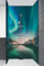 ARTLAND Duschrückwand Eck mit Motiv Alu Rückwand Dusche Bad Verkleidung wasserfest Duschwand Größe personalisiert 3 Segmente Platten Auroraborialis - Nördliches Polarlicht T9SZ
