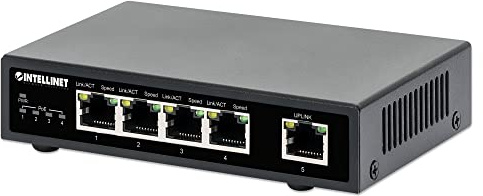 Intellinet 561839 Ethernet Switch Gigabit Poe+ 5 Ports, Schwarz