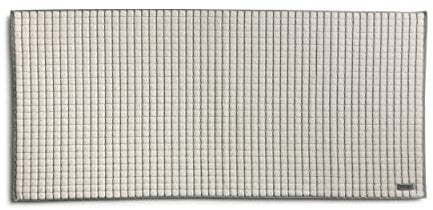 möve Eden Badteppich mit Kästchenstruktur 60 x 130 cm aus 100% Baumwolle, Nature/Black