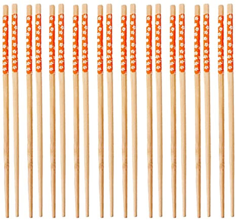 PAPABA Chopsticks Long Chinese Classic Wooden Chopsticks Cooking Food Grade Orange