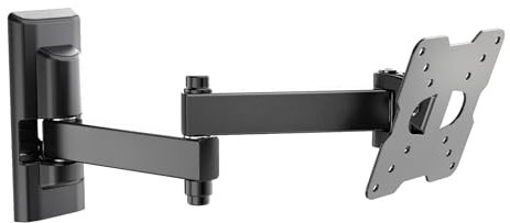Meliconi SPACE SYSTEM FULLMOTION 100, Soporte de TV de Pared de Doble Brazo y Rotación, Soporte para TV de Pantalla Plana de 14 a 25, Montaje VESA 50-75-100, Carga 17 Kg, Made in Italy, Negro