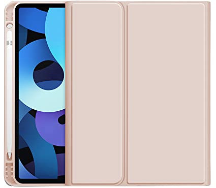 Funda para iPad Air 5 2022/4 2020 (10,9 Pulgadas), Plegable Smart Cover para iPad de 10,9 Pulgadas, Compatible con Soporte para bolígrafos, Encendido y sueño, Color Rosa