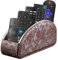Fanousy TV Remote Control Holder for Table with 5 Compartments, PU Leather Remote Caddy and Organizer for Nightstand, Bedside, Desk, Table, Desktop, Office Supplies