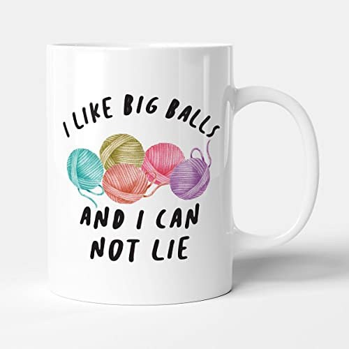 Victorian Printing Co - I Like Big Balls and I Can Not Lie - Gift Funny Knitting Mug, Ceramic, 11fl.oz.