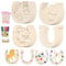 Scheiben Hufeisen, 24 Stück Holz Hufeisen Basteln, Holzhufeisen Handwerk, Holz Hufeisenfür Kinder, Scheiben in Hufeisenform und Sticker mit 12 Aquarellstift und 2 Glitzerband für DIY Dekoration