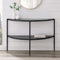URBNLIVING Console ronde moderne demi-lune pour couloir, salon, canapé (imitation marbre noir)