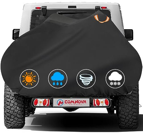 Comnova Bike Cover for Transport 2 Bikes - Outdoor Bike Covers for 2 Bike on Rear Bike Rack Transport Heavy Duty & Waterproof, 600D Bicycle Rack Cover for 2 Bikes on Car Hitch Travel Storage