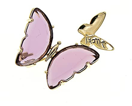 RWRAPS Klare Kristall-Schmetterlings-Broschen für Frauen, Hochzeit, Insekten-Pin-Brosche, Winter-Design-Schmuck (Metallfarbe: Blau) ()