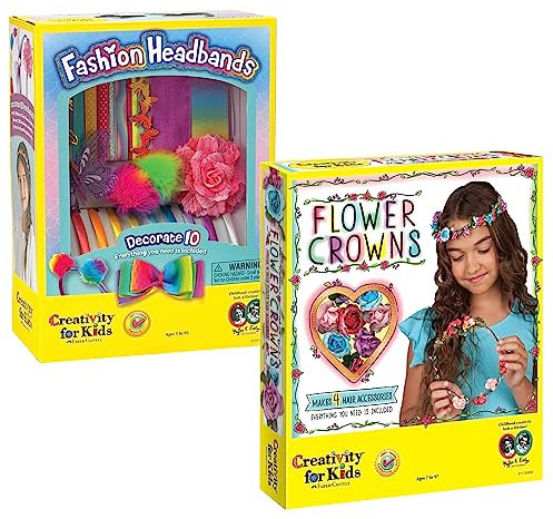 Creativity for Kids Machen Sie Ihre eigenen Mode Stirnbänder & Blumenkronen Set, Haarschmuck Kit, Weihnachten, Ostern, Halloween, Party Idee, Faschingskostüm, Damen, Herren Haarbänder