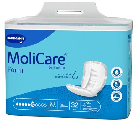 MoliCare Premium Form, zur Verwendung mit MoliCare Fixpants, 6 Tropfen, 4 Packungen mit 32 Stück (128 Stück)