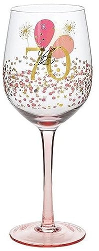 Shudehill Giftware Rush Blossom 70th Birthday Wine Glass JD 331786
