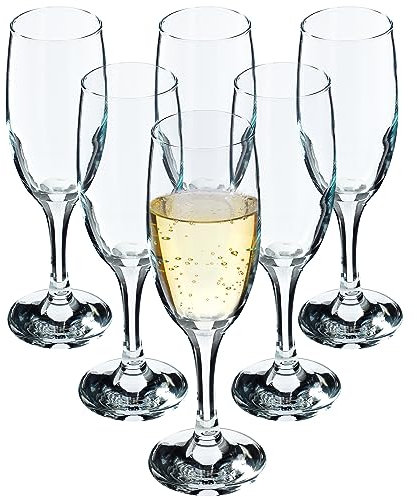 KADAX Weingläser, spülmaschinenfeste Weinkelche, Hochwertiges und Elegantes Gläser-Set für Rot- und Weißwein, Kelchgläser zum Servieren von Wein und Sekt (6x190ml, für Sekt) …