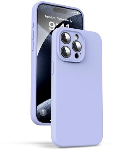 Supdeal Liquid Silicone Case for iPhone 15 Pro Max - [Camera All-Round Protection] [Soft Microfiber Lining Anti-Scratch] 4 Layer Full Covered Shockproof Gel Rubber Phone Case Cover, 6.7, Purple