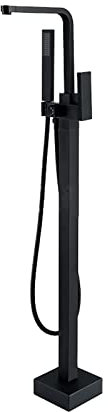 DameCo Mitigeur de Bain-Douche sur Pied, Bec pivotant à 360°, Pomme de Douche et Ensemble de tuyaux pour robinetterie de Bain Noir Interesting