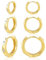 kleine Gold Creolen Ohrringe Set für Damen, 3 Paar 14K Gold Ohrringe Sterlingsilber kubischer Zirkonia diamantgeschliffene Kleine Huggie Ohrringe Set Schlafknorpel Creolen set für mehrere Piercings