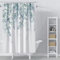 MIRRORANG 140x180cm Blatt Duschvorhang Anlage Aquarell Natur Eukalyptus Grüne Blätter Duschvorhang für Badezimmer Wasserdichtes Polyestergewebe Set mit Haken