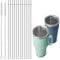 Bluwing 6 Pcs Clear Straws for YETI 25 oz, 26 oz, 35 oz, Simple Modern 24 oz, 30 oz Tumbler, Reusable Tritan Drinking Straws for Smoothies, Milkshake, 2 Straw Brush