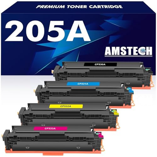 Amstech 205A MFP M181fw Toner Kompatibel für HP 205A CF530A für Color Laserjet Pro MFP M181fw M180n M180nw M154nw M154a M181 M180 M154 CF531A CF532A CF533A (Schwarz Cyan Gelb Magenta, 4-Pack)