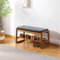 SOBIBO Solid Wood Shoe Bench, 2-Tier Wooden Storage Entryway Bench, Mid-Century Modern Shoe Bench Rack, End of Bed Bench with Faux Leather Cushion for Hallway, Living Room (Black, 80cm，31.5 inches)
