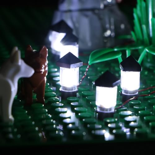 14 1x1 Punkt Baustein LED DIY Garten Rasenleuchten, Stadt Straßenbeleuchtung (USB betrieben), kompatibel mit Mainstream Baustein Marken