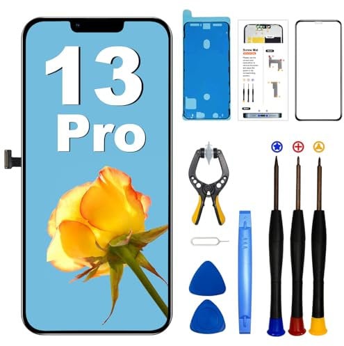 EFAITHFIX for iPhone 13 Pro Screen Replacement 6.1 Inch LCD 3D Touch Display Full HD Digitizer Frame Assembly (A2483 A2636 A2638 A2639 A2640) with Repair Tools Screen Protector Waterproof Adhesive