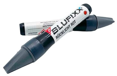 Blufixx Kartusche Rücklichter-Rot - PRO-EDITION 2024 - Reparaturstift für Kratzer und Risse in Frontscheinwerfern und Rücklichtern, Lichthärtendes Gel mit LED Licht