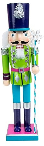 TOPBATHY Wooden Christmas Nutcracker Soldier Ornament Xmas Nutcrackers Craft for Tabletop Display for Holiday Window Decorations