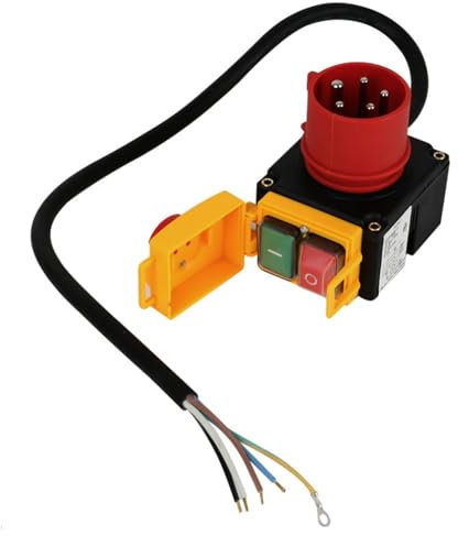 Stecker Schalter 400V, Motorschutzschalter für Holzspalter Elektrisch Maschinenschalter Geräteschalter mit CEE-Stecker -Baugleich KEDU KOA7