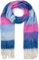 styleBREAKER Damen Web-Strickschal mit breiten bunten Streifen und dicken Fransen - Warmer Winter-Schal, mehrfarbig 01017160, Farbe:Dunkelblau-Violett-Pink-Blau