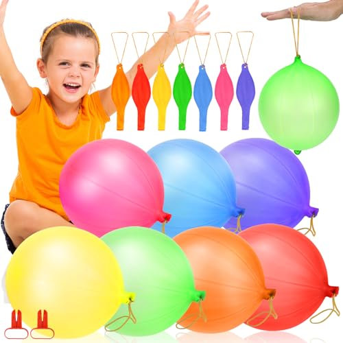 QGGTQG Punch Luftballons Robuste Perforierte Luftballons 30 Stück Perforierte Ballons mit Elastischen Band Groß Latex Punch Luftballons Bunte Luftballons mit 2 Knotern für Kinder