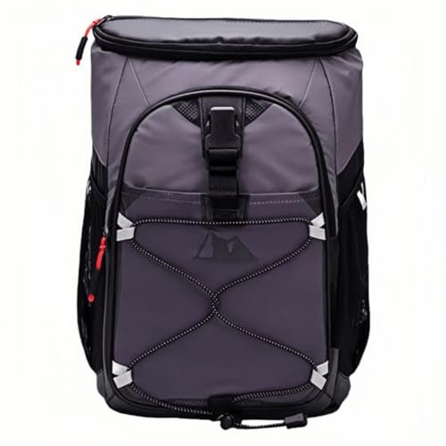 pykaaiiu Cooler Rucksack, Warmer Rucksack, Picknicktasche, weich, wasserdicht, leicht, geeignet für Outdoor, Picknick, Strand, Grillen, Camping, Reisen, Familie(Grauschwarz)