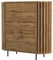 BDW - Kommode mit 4 Tür Lamellen - 140cm breit, 130 cm hoch - Eiche WOTAN Stein Schrank, Sideboard, Mehrzweck-, Schuhschrank, Schubladenkommode, Aktenschrank - Wohn-, Industrial